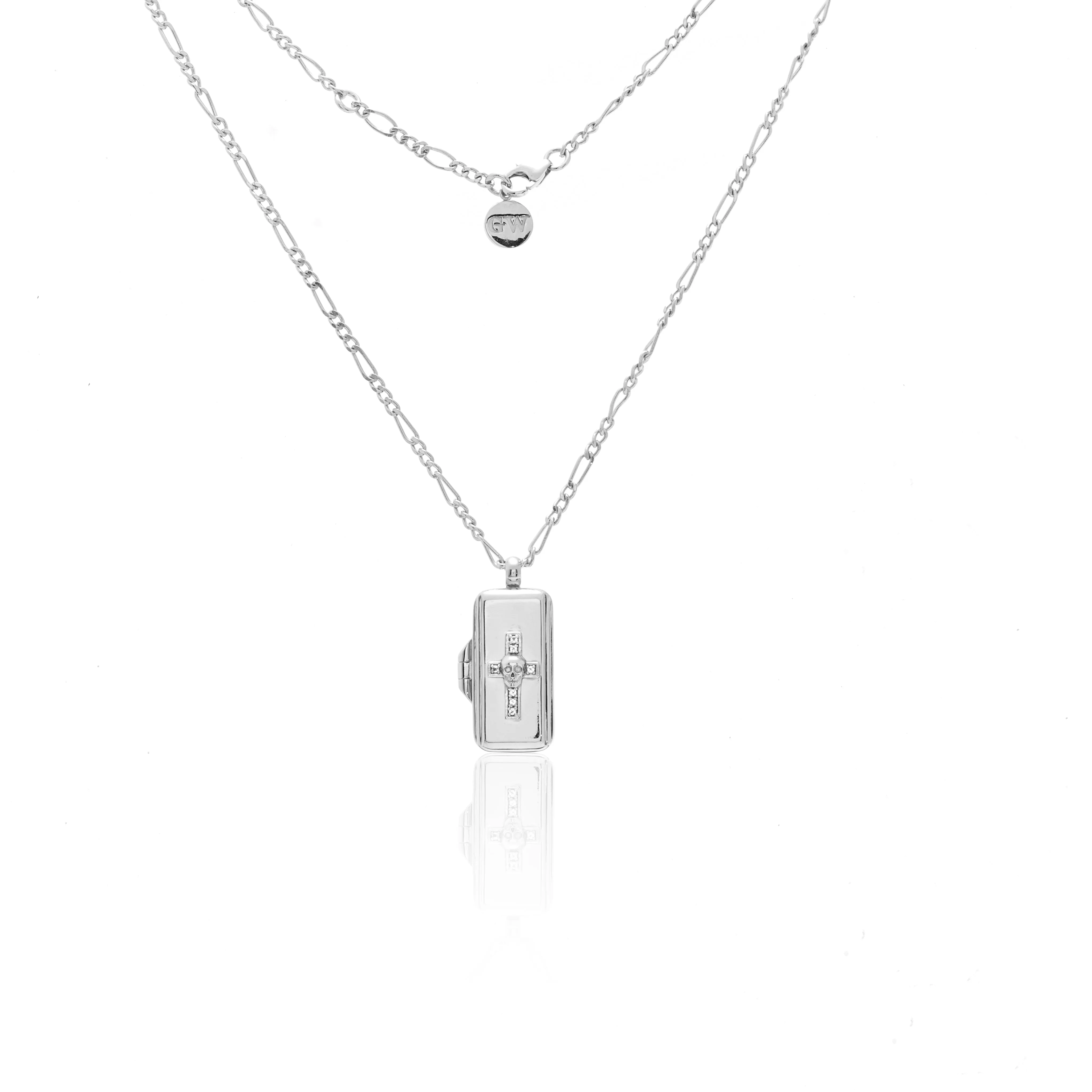 Superstition Club / Two Worlds / Locket Necklace / Silver   White Topaz