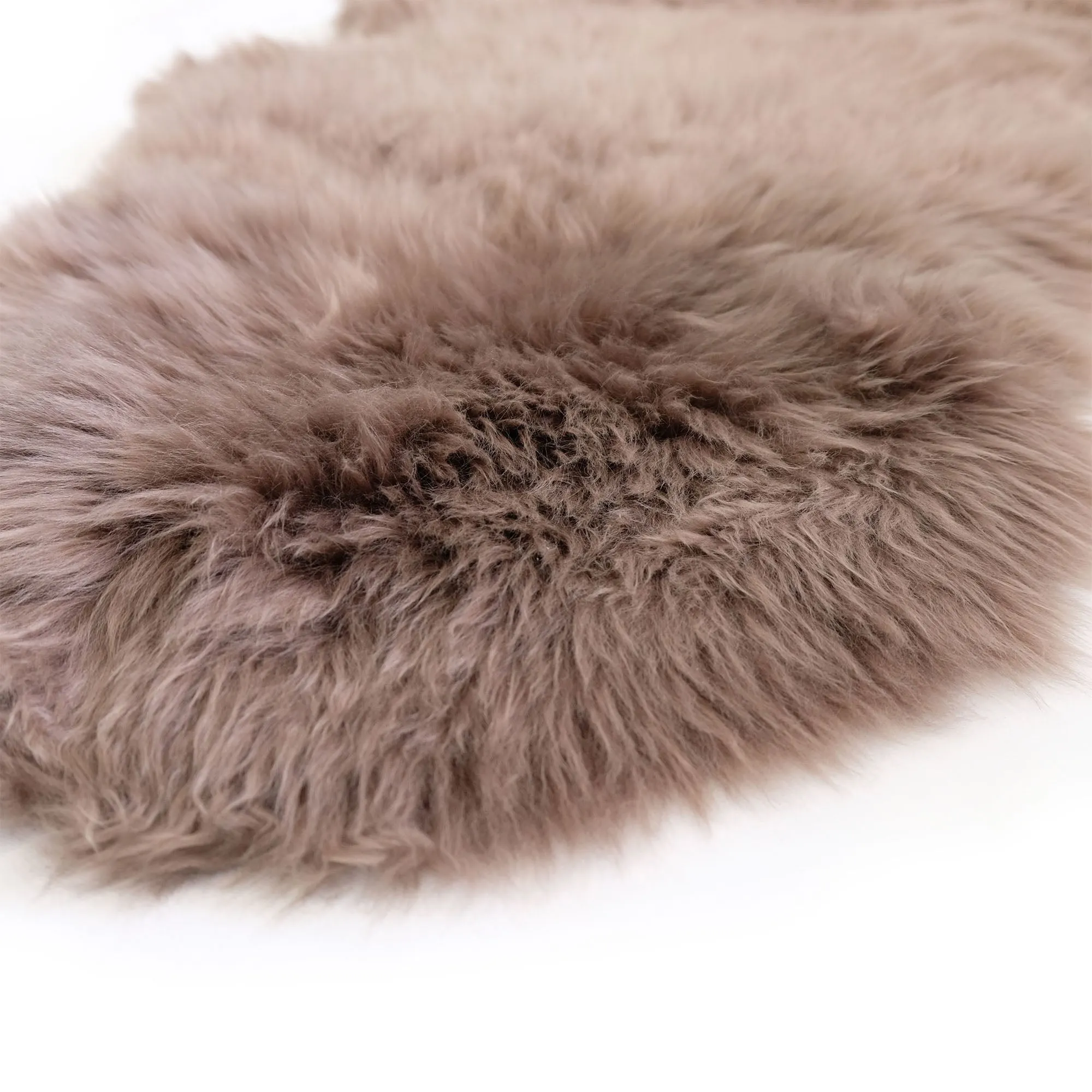 Taupe - Super Double Length (210-220x65cm) - Long Wool Sheepskin Rug - Australian Merino Sheepskin