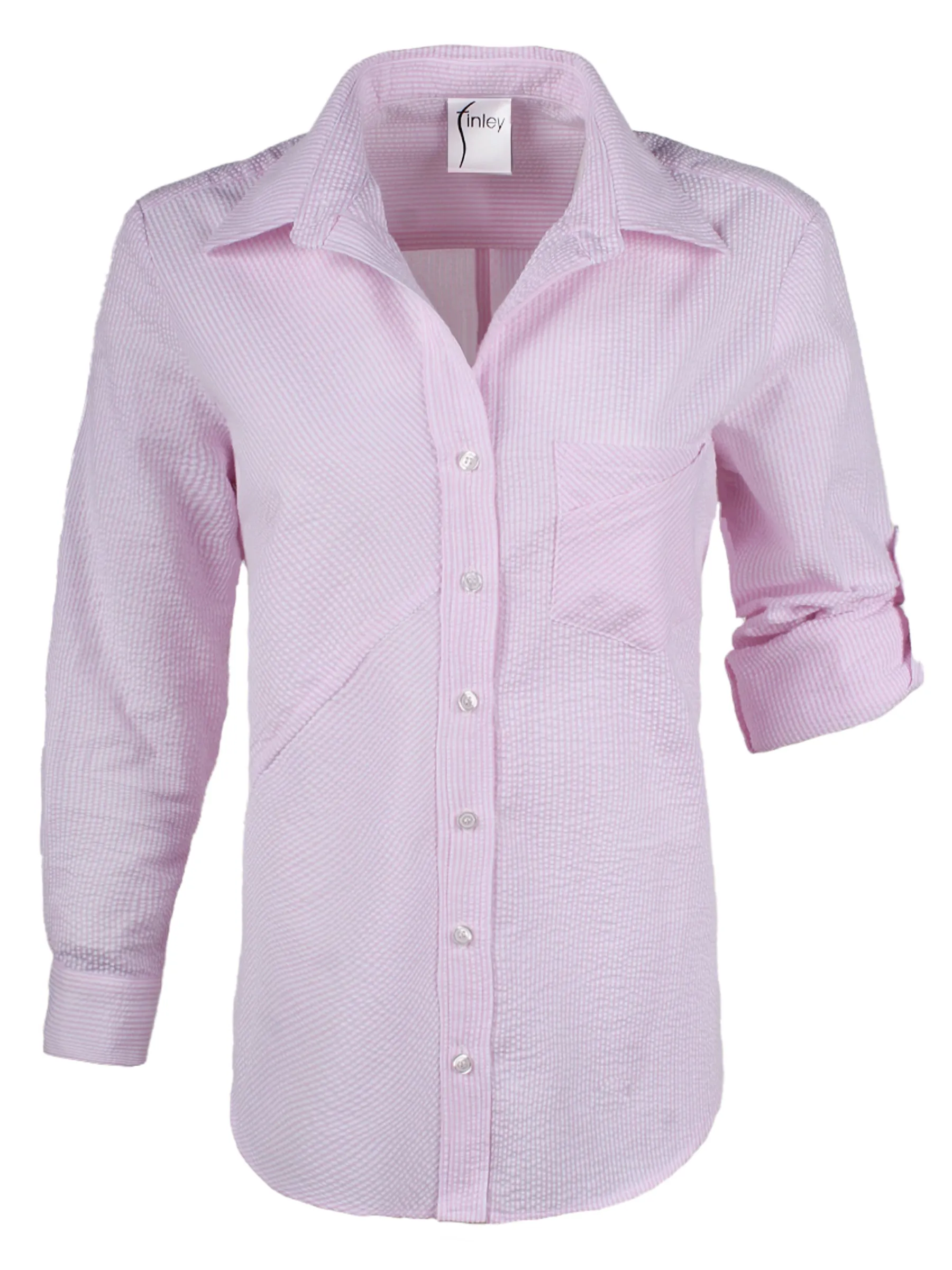 Teigan Shirt Light Pink Seersucker Stripe