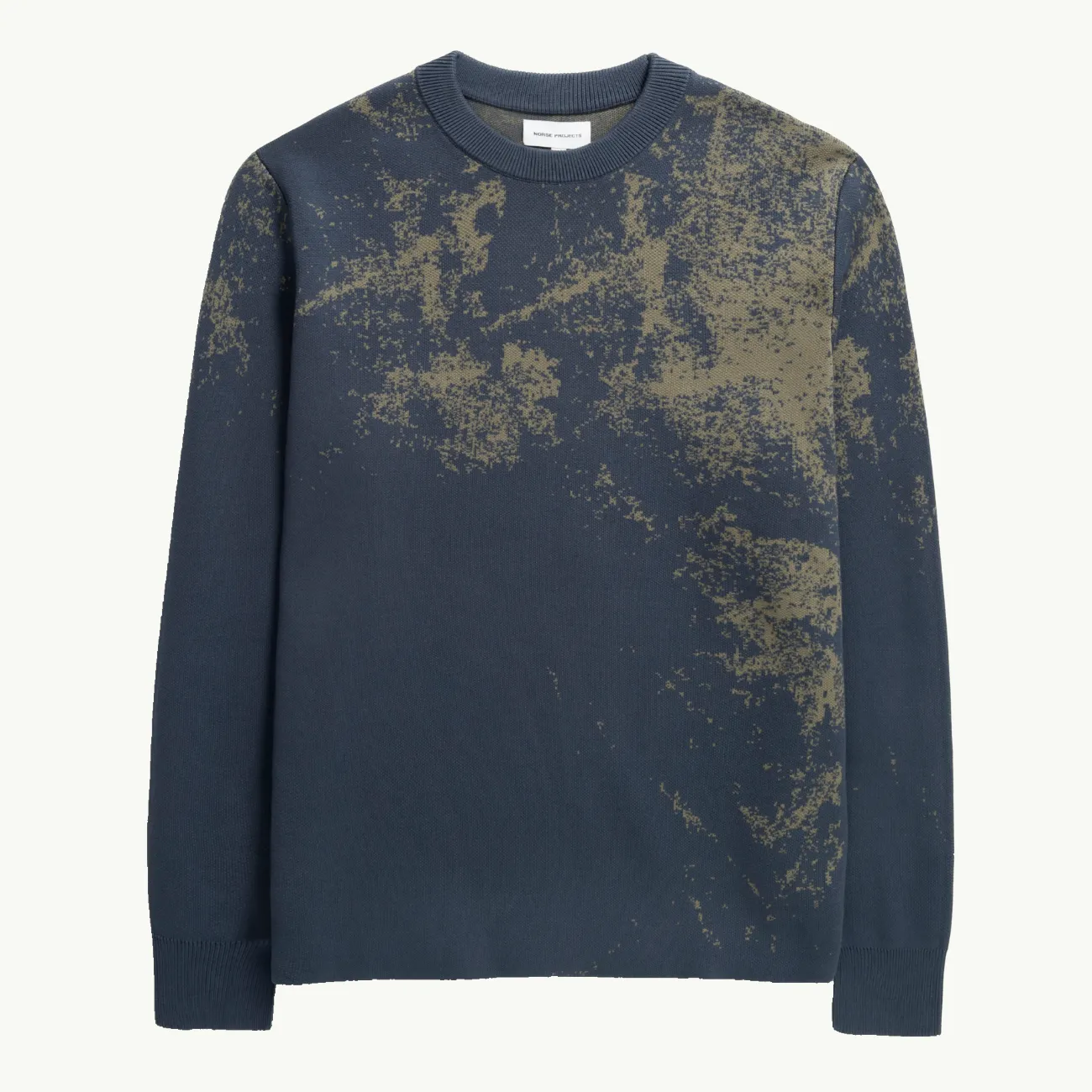 Teis Cotton Jacquard Sweater - Steel Blue