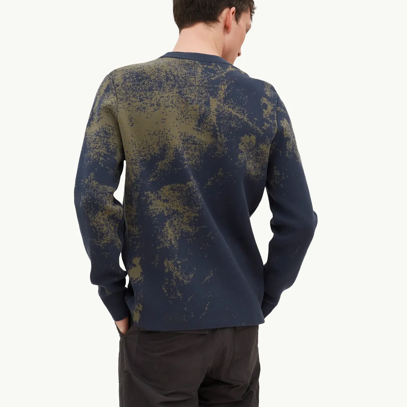 Teis Cotton Jacquard Sweater - Steel Blue