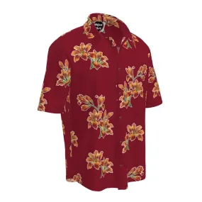 Tiger Lily Floral Mens Short Sleeve Shirt