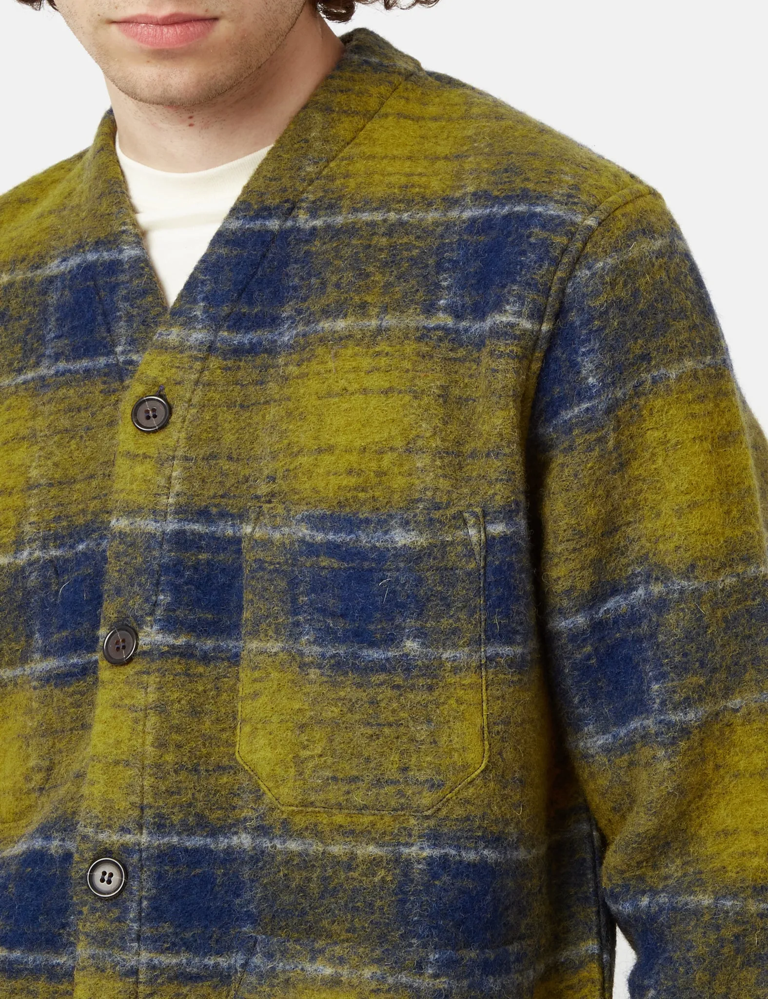 Universal Works Cardigan (Wool Fleece) - Yellow