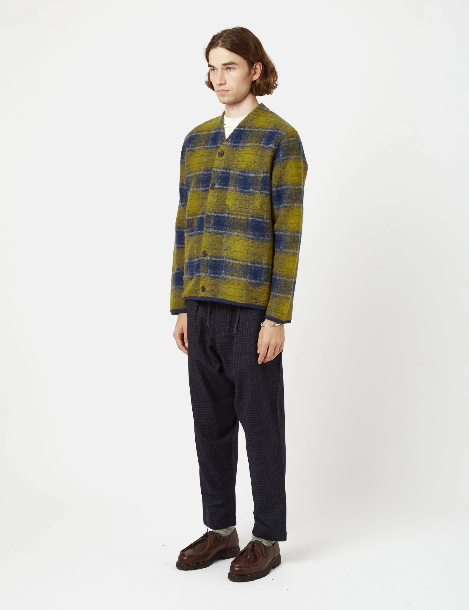 Universal Works Cardigan (Wool Fleece) - Yellow