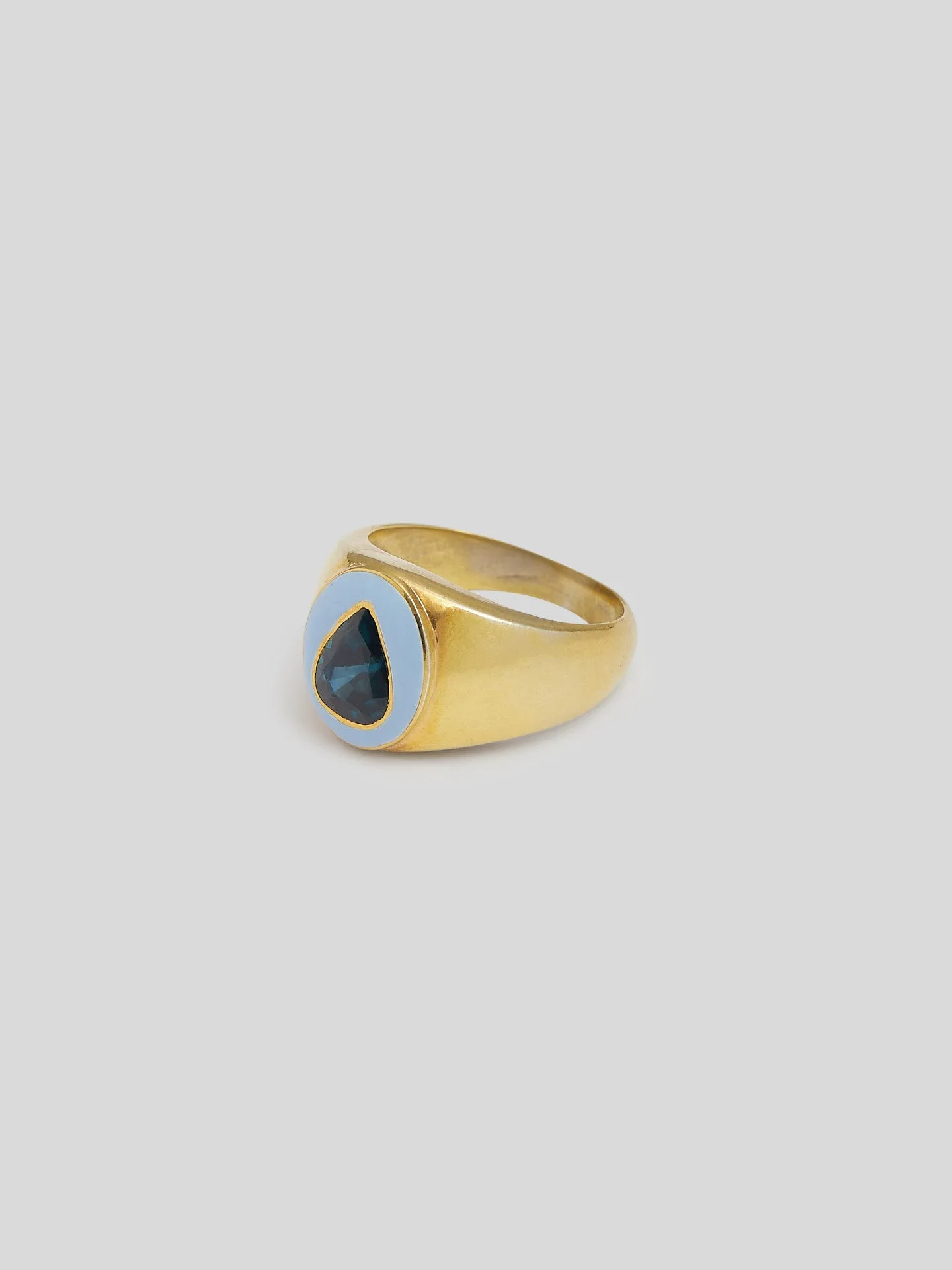 Vermeil Teardrop Enamel Signet - Archival Collection