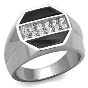 WildKlass Stainless Steel Ring High Polished Men Top Grade Crystal Clear