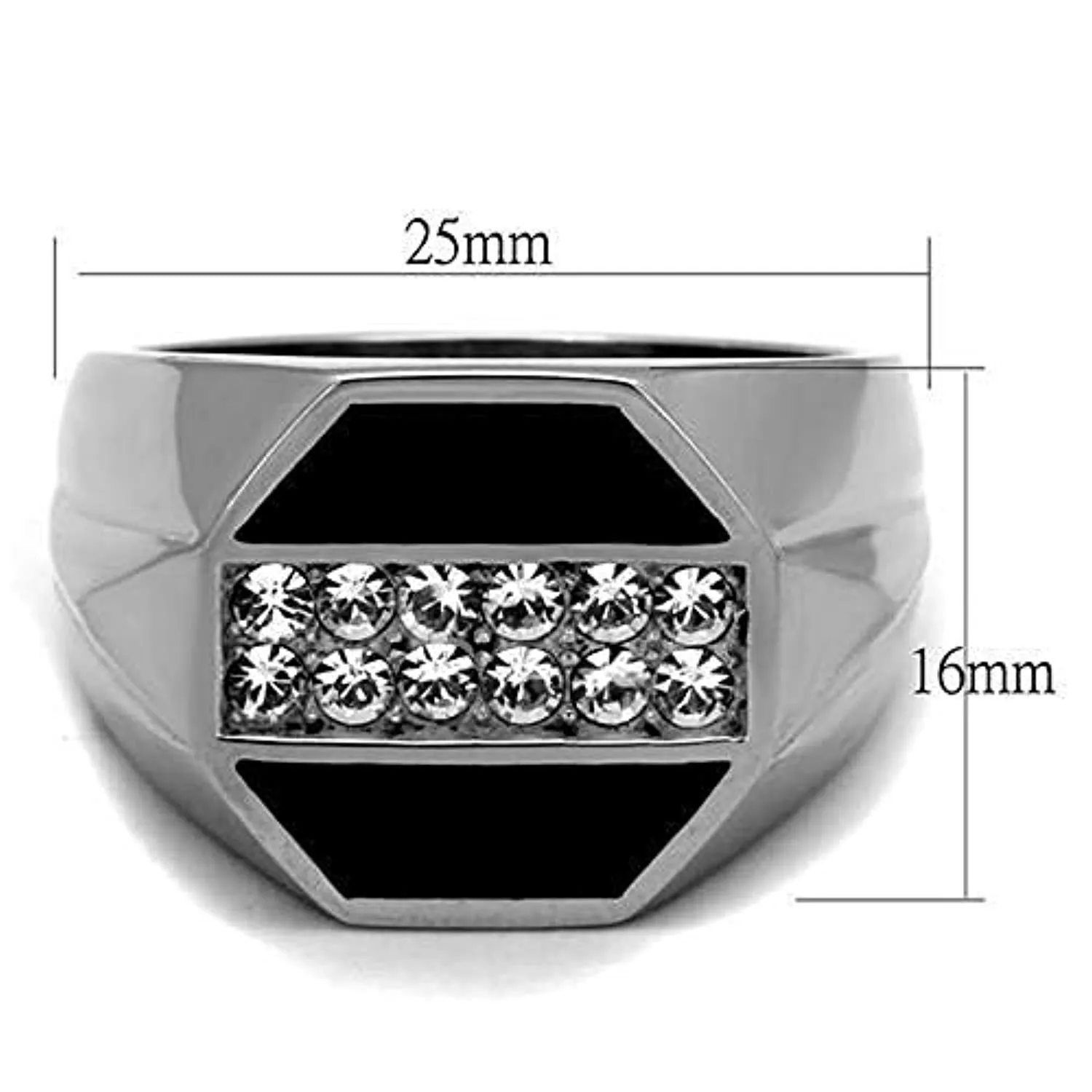 WildKlass Stainless Steel Ring High Polished Men Top Grade Crystal Clear