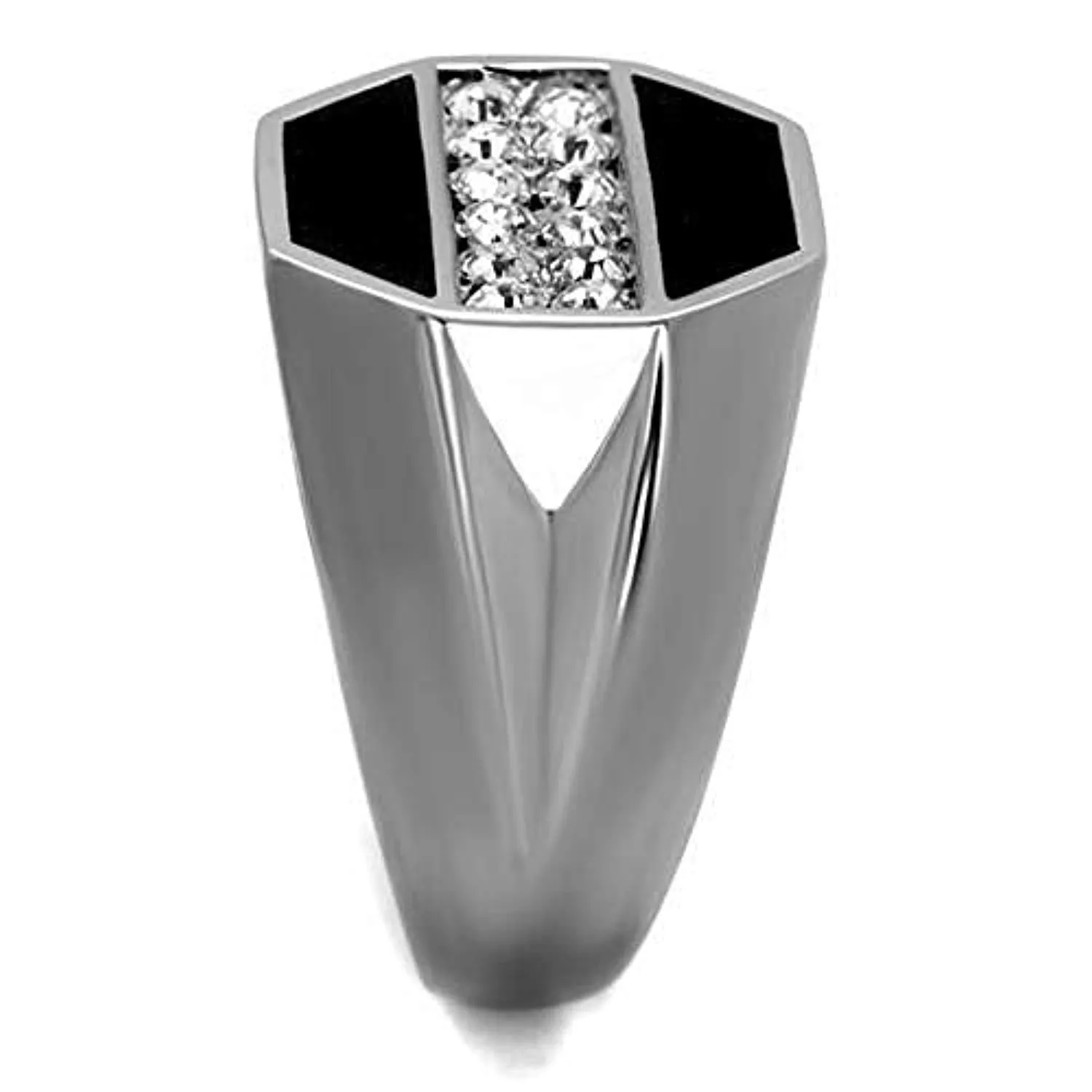 WildKlass Stainless Steel Ring High Polished Men Top Grade Crystal Clear