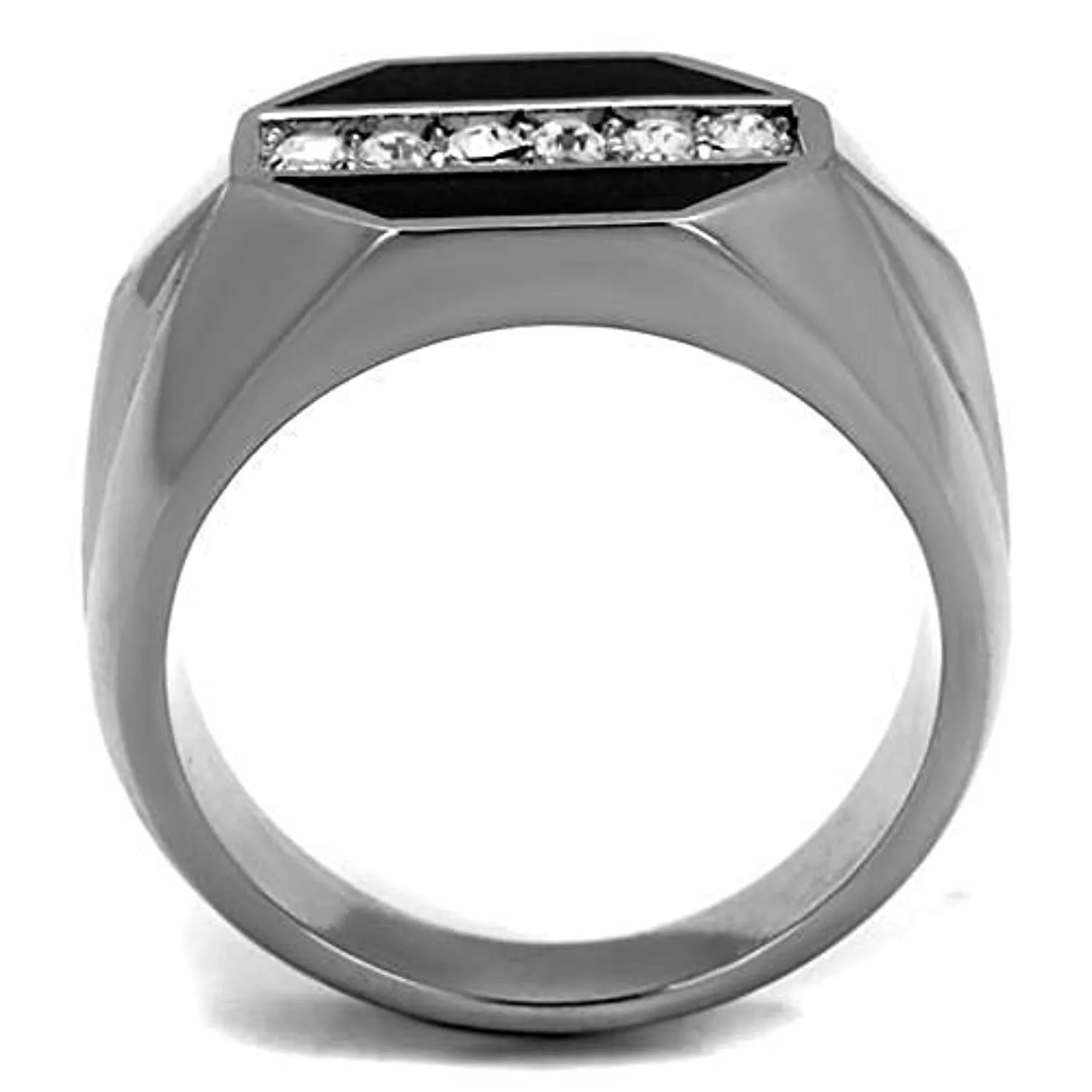 WildKlass Stainless Steel Ring High Polished Men Top Grade Crystal Clear