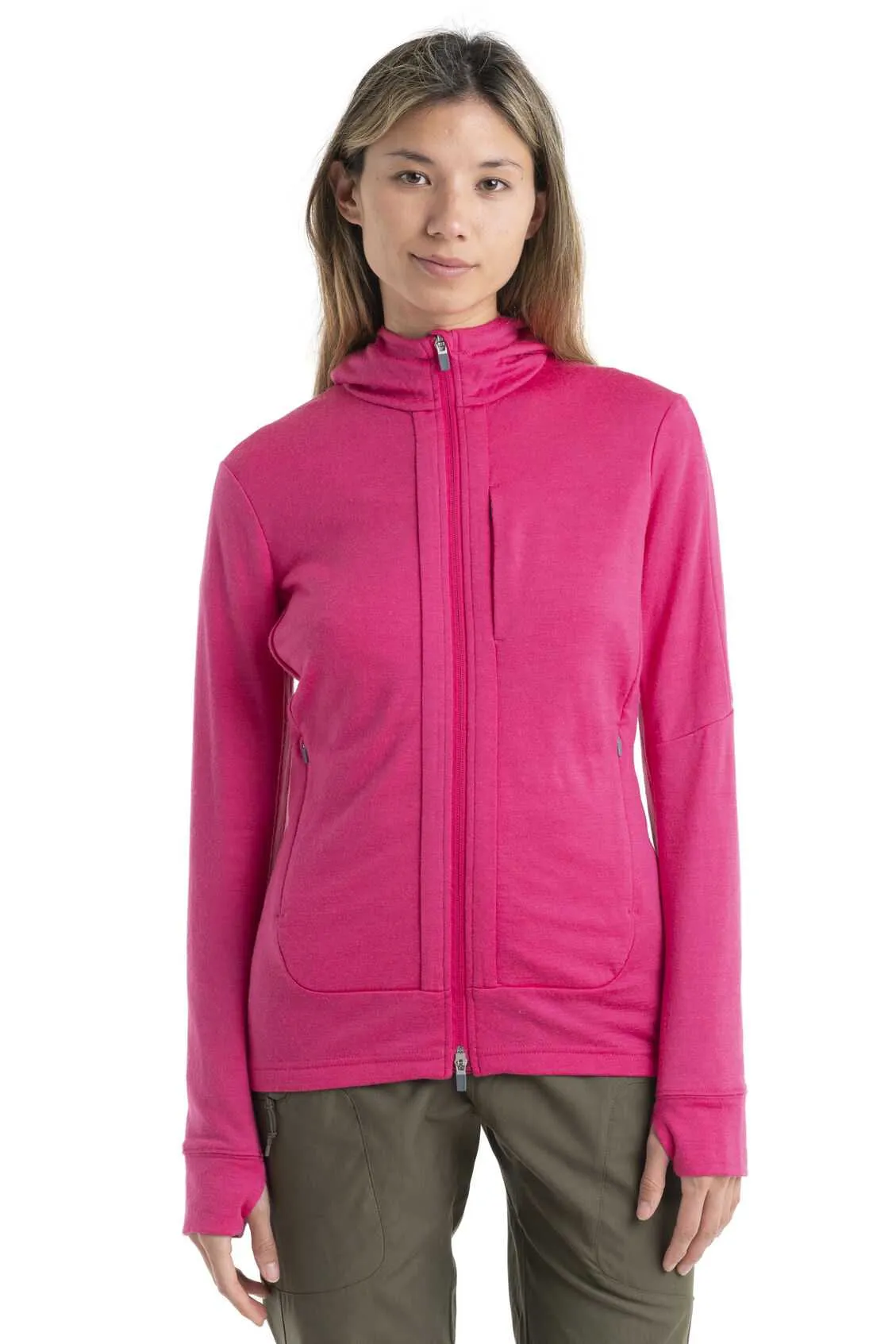 Womens Merino Quantum III Long Sleeve Zip Hoodie