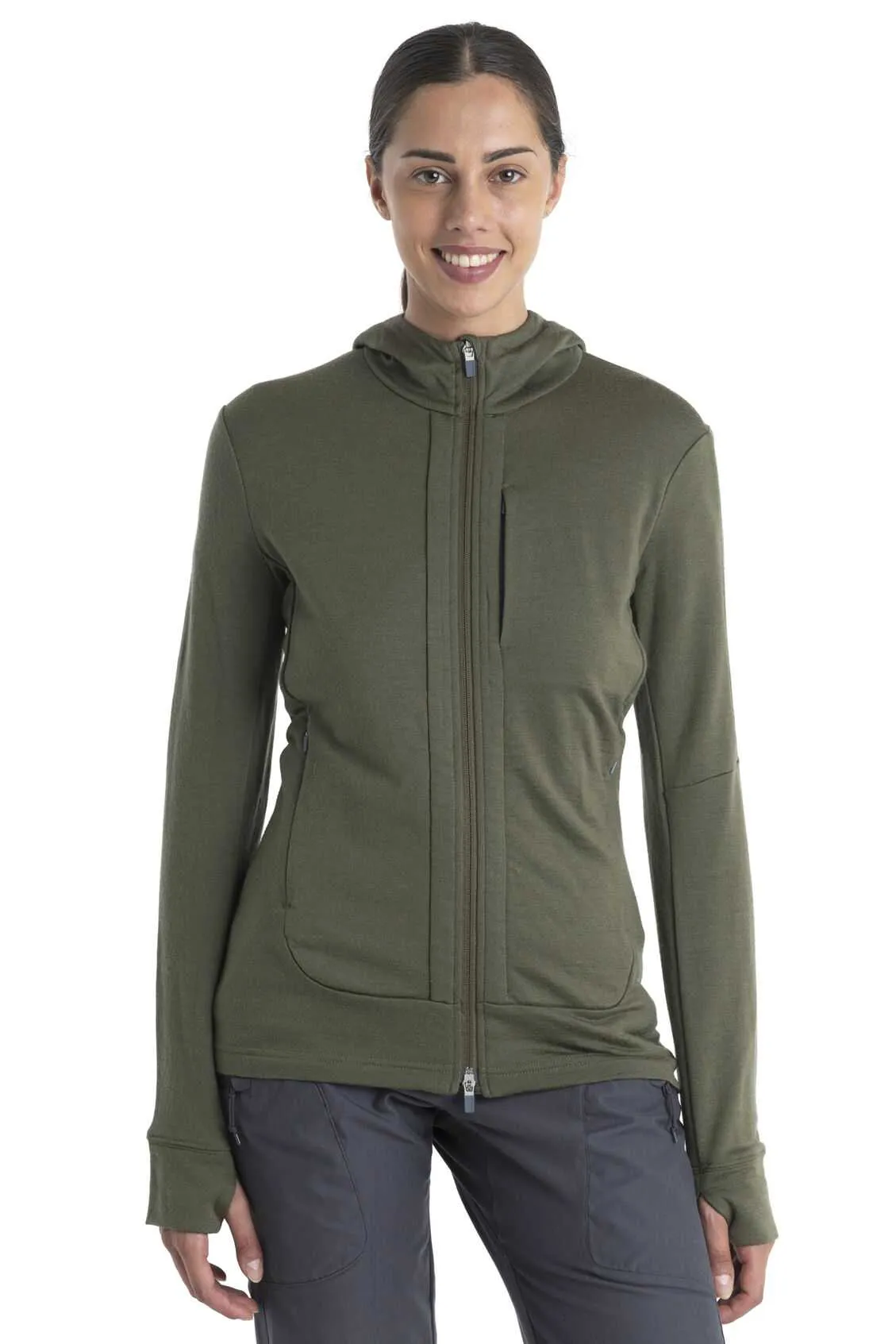 Womens Merino Quantum III Long Sleeve Zip Hoodie