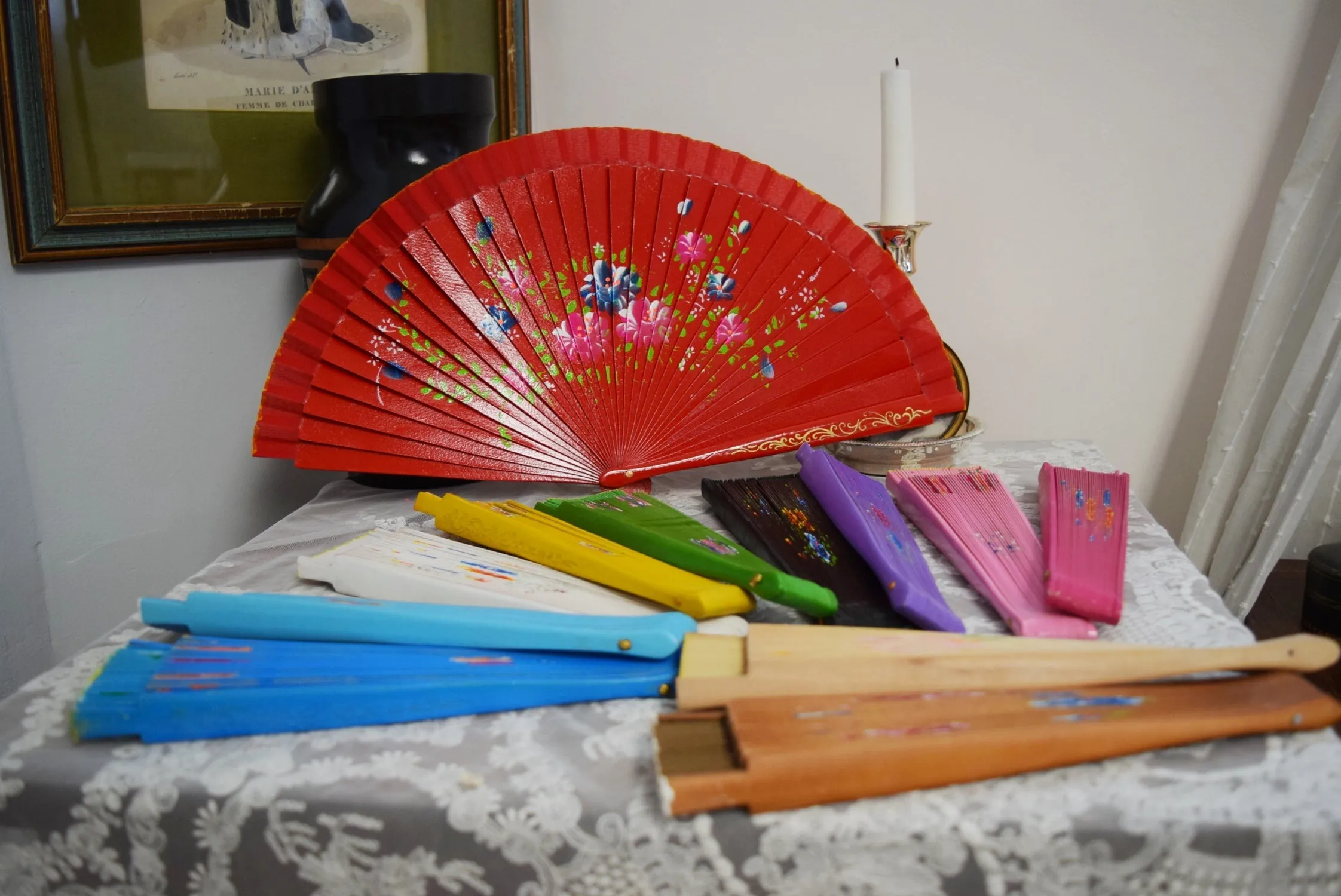 Wooden Hand Fan - Tan/Brown