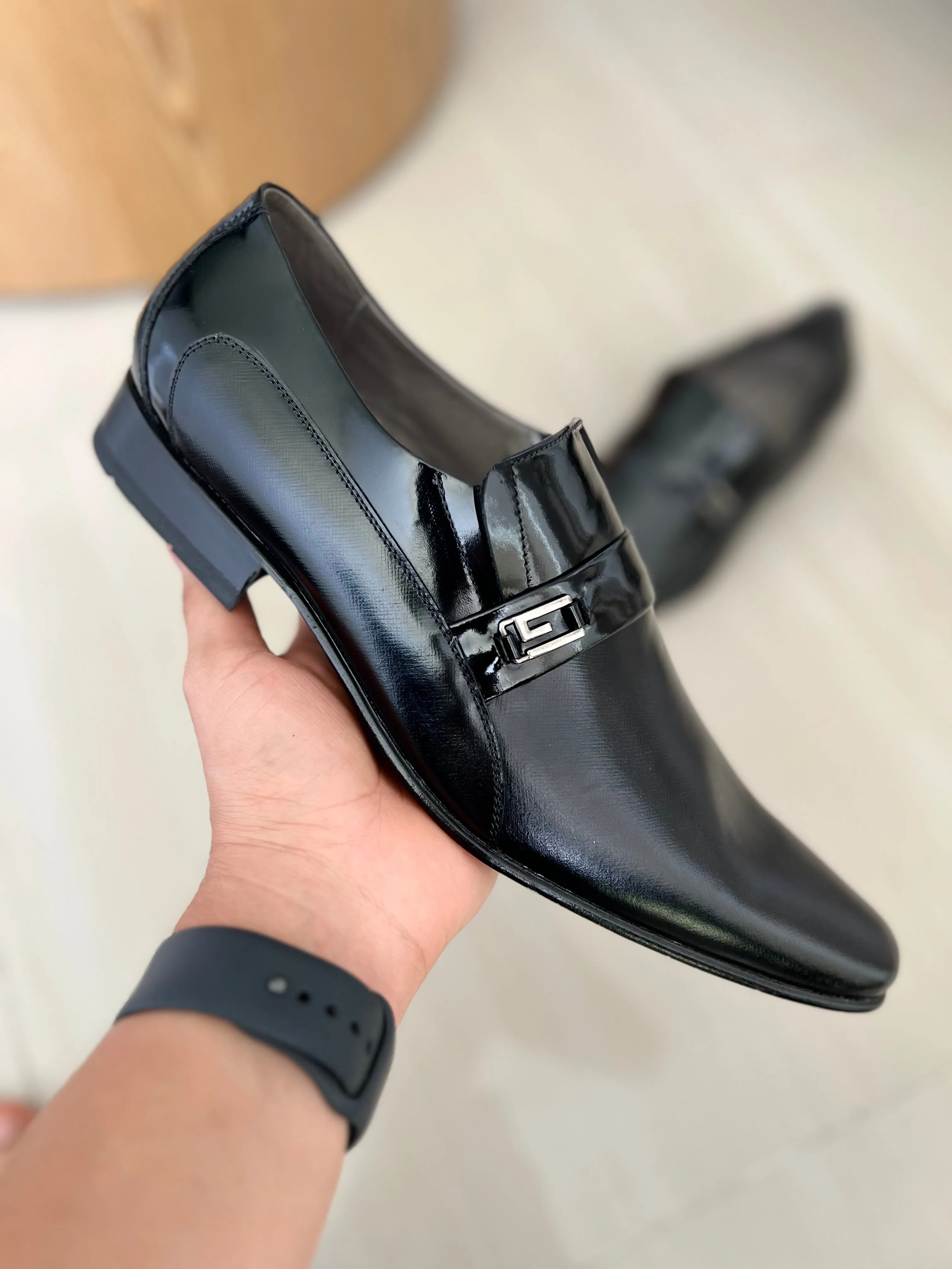 ZAPATO ELEGANTE FRANZ  MOCASIN EN CUERO NEGRO