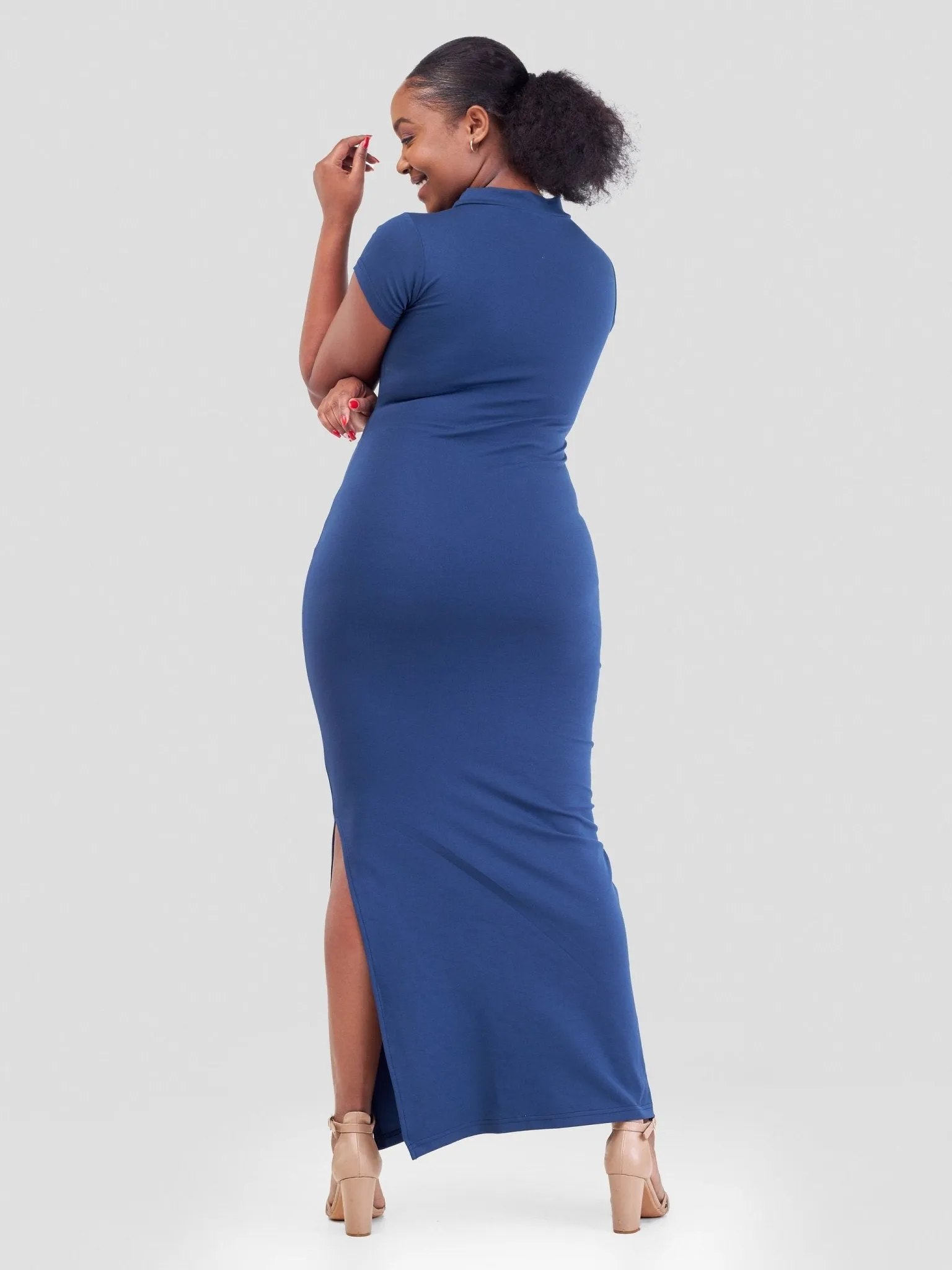 Zia Africa ''Navy Baddie'' Bodycon Maxi Dress - Navy