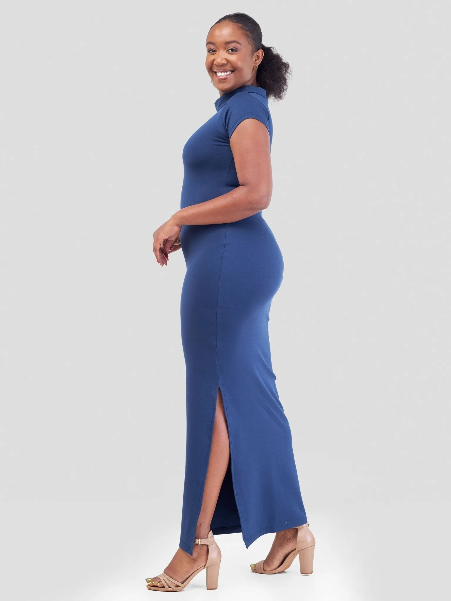 Zia Africa ''Navy Baddie'' Bodycon Maxi Dress - Navy